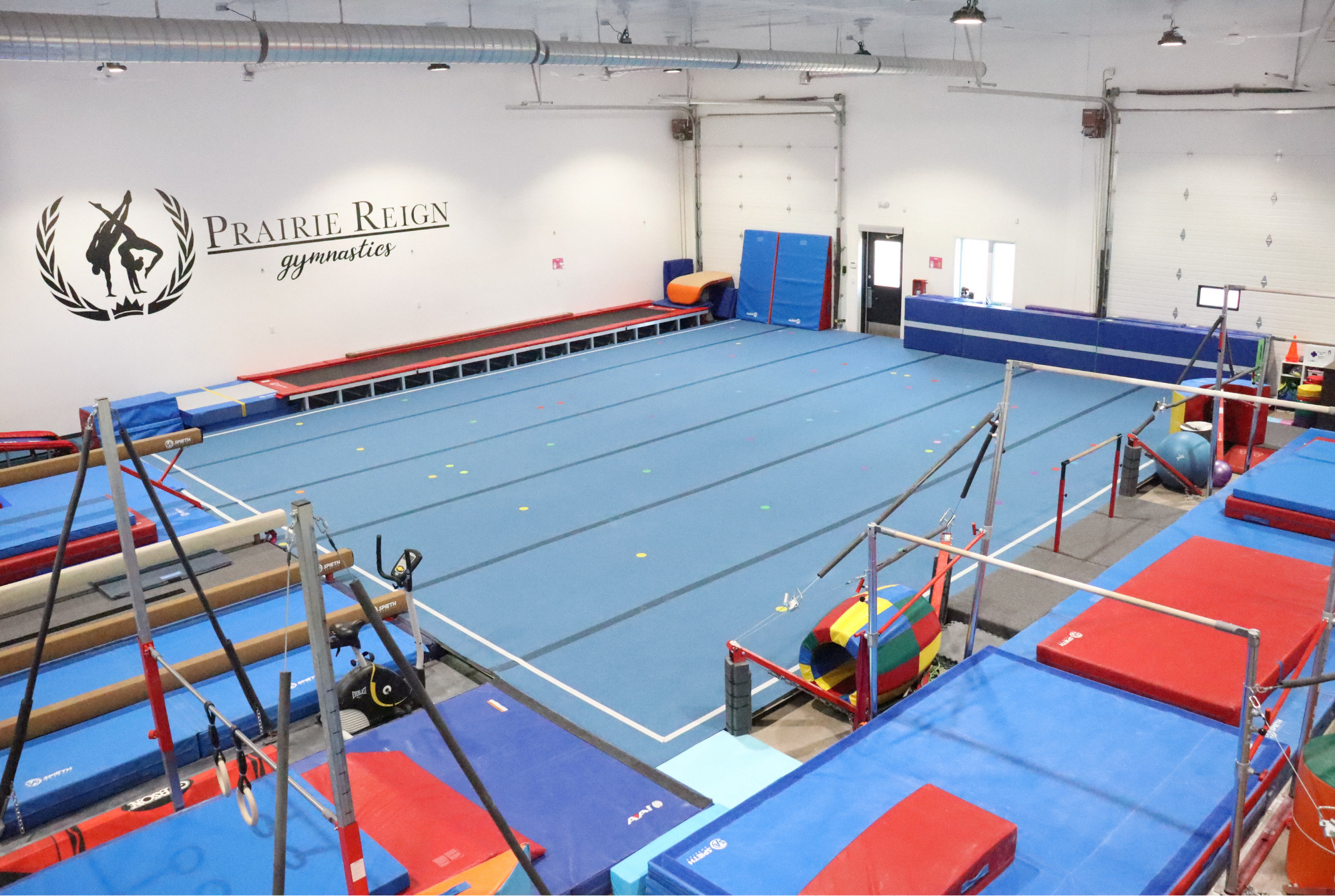 Inside view of Prairie Reign Gymnastics near Winnipeg